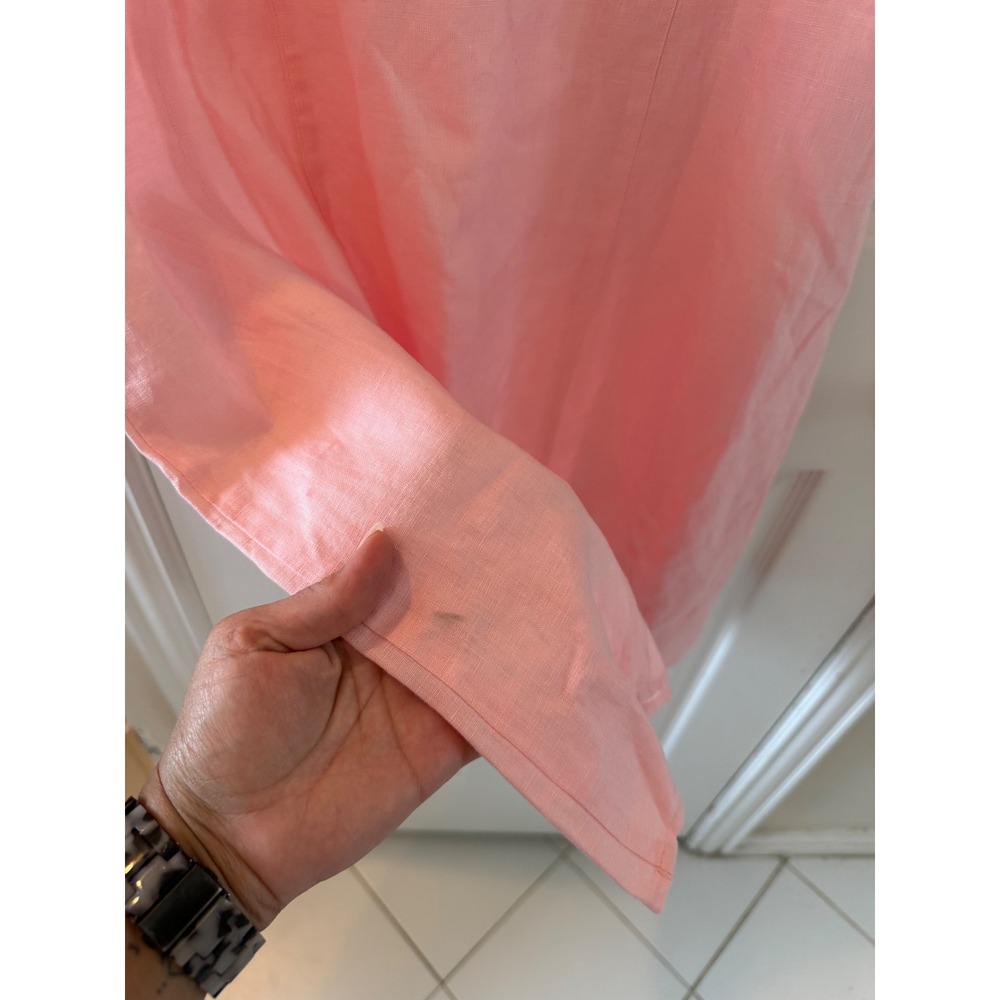 J Jill Love Linen Blush Pink A Line Dress M 100% Linen Coastal Grandma - Picture 8 of 8